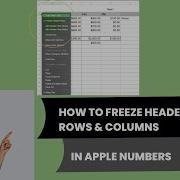 How To Freeze Header Rows And Columns In An Apple Numbers Spreadsheet