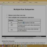 20 Oracle Database SQL SubQueries Single Row Multiple Row Subquery