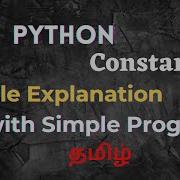 Python Constants In Tamil Python Tutorial For Beginners Python Series Part 8