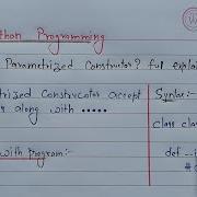 Parameterized Constructor In Python Learn Coding