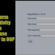 HTML Form Connectivity With Database Using PHP And OOP