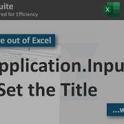 Application InputBox Title Parameter Excel VBA