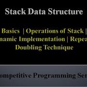 Stack Data Structure Stack Using Array Dynamic Array Implementation Repeated Doubling Basic