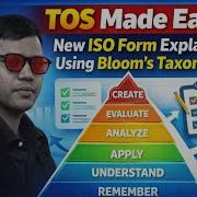 TOS Made Easy New ISO Form Explained Using Bloom S Taxonomy