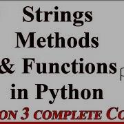 Python Tutorial In Urdu Hindi Strings Predefined Methods And Functions Python Strings Methods