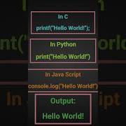 Hello World In C Python And JavaScript
