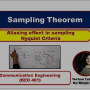 Unit 3 L2 Sampling Theorem In Communication Engineering Aliasing Effect In Sampling Process