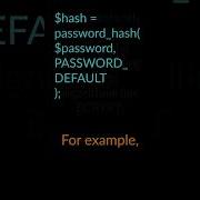 Hashing Passwords Using Password Hash