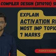 Activation Records In Compiler Design GTU Lecture Unit 6 GTU 3170701