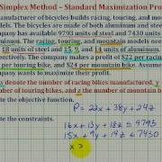 Ex Simplex Method Set Up Initial Tableau From A Word Problem Standard Max