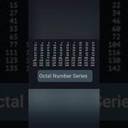 How To Print A Octal Number Series Shorts