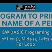 Program To Find First Name Of Any Person Mid Function GW BASIC Programming Tutorials