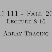 C Programming Fall 2020 Lecture 8 10 Array Tracing