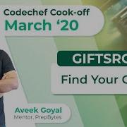 CodeChef March Cook Off 2020 Find Your Gift GIFTSRC
