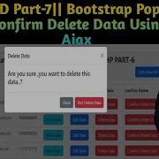 PHP CRUD Part 7 Bootstrap Pop Up Modal How To Confirm Delete Data Using Jquery Ajax Php