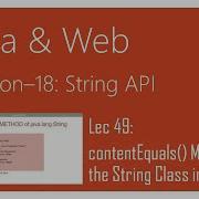String API In Java 49 ContentEquals Method Of The String Class In Java
