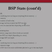 Rendering BSP Tree Statistics