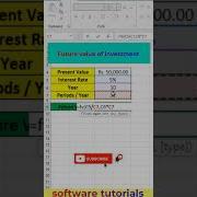 How To Calculate A Future Value Of Investment In Ms Excel Softwaretutorials Excel Viral