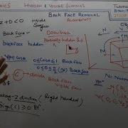 90 Back Face Removal Algorithm In Computer Graphics In Hindi Back Face Removal Algorithm