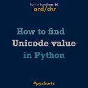 How To Get Unicode Value Of A Character Python Shorts