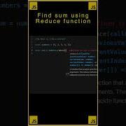 How To Find Sum From Number Type Array Using Reduce Function Javascript Shorts