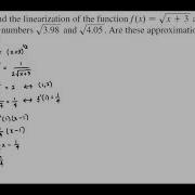 Math 1A 3 9 Example 2 Find The Linearization Of A Function