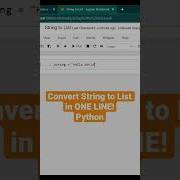 Convert String To List In ONE LINE Python Shorts Python Programming Coding Tutorial