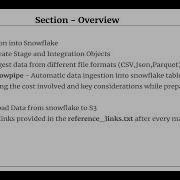 001 Section Overview Snowflake Data Loading Ingestion And Extraction