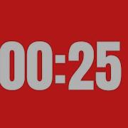 25 Seconds Countdown Timer In Red Background