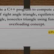 Calculate Area Of All Triangle Using Function Overloading Concept Function Overloading Question No 7