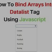 Bind And Search Arrays With HTML Datalist Javascript Dropdown Datalist Search