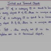 Initial And Terminal Objects