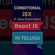 JSX Conditional Rendering In React JS In Telugu Learn React JS React JS In Telugu JSX In React