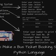 Bus Ticket Booking System Using Python Language Python Language Project