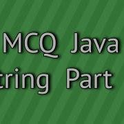 MCQ Java String Part 1