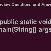 Public Static Void Main Method In Java