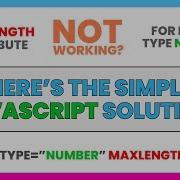 Maxlength Attribute Not Working For Input Type Number In HTML Here S The Javascript Solution