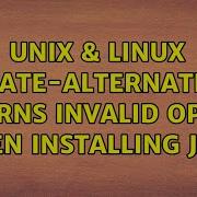 Unix Linux Update Alternatives Returns Invalid Option When Installing Java