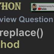 Python Interview Question On Str Replace Method