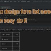 How To Design Form List Name In Python Episode 13