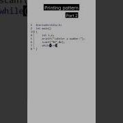 Printing Pattern Part 2 C Programming Shorts Cprogramming