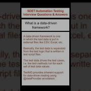 SELENIUM Data Driven Framework SDET Automation Testing Interview Questions Answers