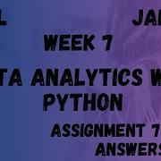 Data Analytics With Python Assignment 7 NPTEL 2024