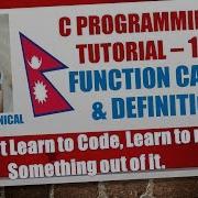 C Programming Tutorial 17 Function Definition And Function Call Nepali