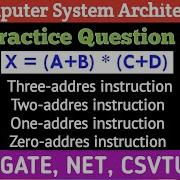 L 1 6 Question1 Three Two One Zero Address Instructions Instruction Format CSA Shanu Kuttan
