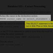 PLSQL Cursors And Stored Procedures
