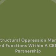 How Structural Oppression Manifests And Functions Within A CBPR Partnership