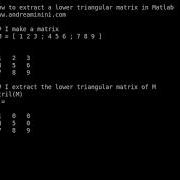 How To Extract A Lower Triangular Matrix In Matlab