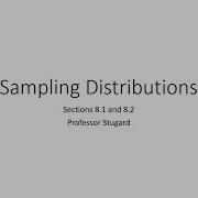 Statistics Chapter 8 Sampling Distributions