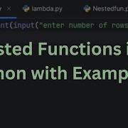 Nested Functions In Python With Example Programs